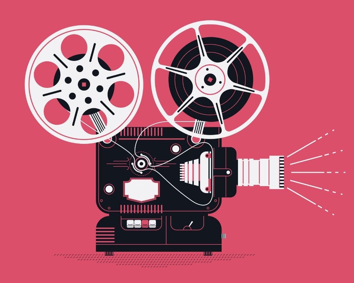Illustration of a film projector